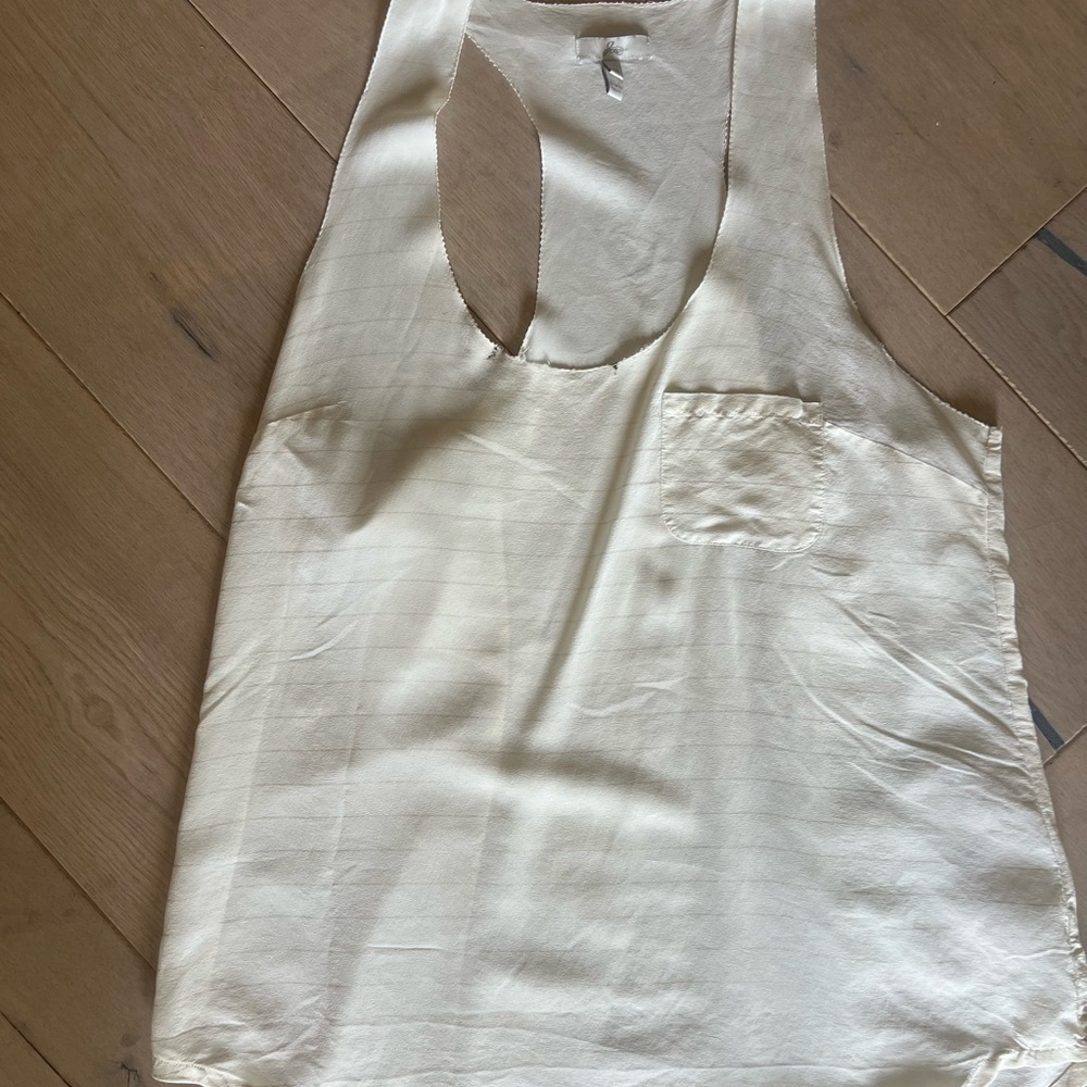 Women's Cream Sleeveless Top